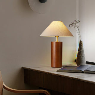 Starr Cylinder Wood Fabric Table Lamp