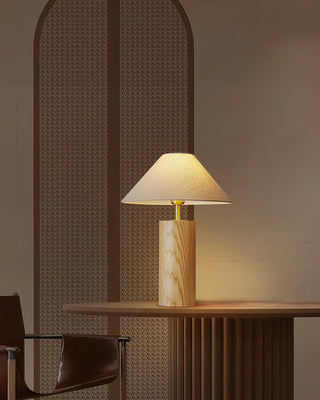 Starr Cylinder Wood Fabric Table Lamp