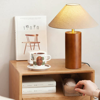 Starr Cylinder Wood Fabric Table Lamp