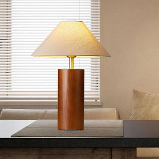 Starr Cylinder Wood Fabric Table Lamp