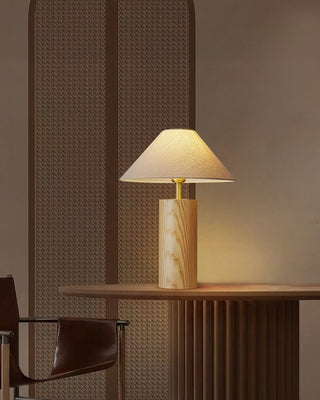 Starr Cylinder Wood Fabric Table Lamp