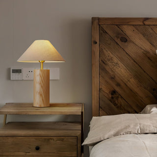 Starr Cylinder Wood Fabric Table Lamp
