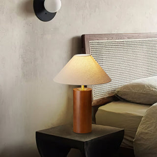 Starr Cylinder Wood Fabric Table Lamp