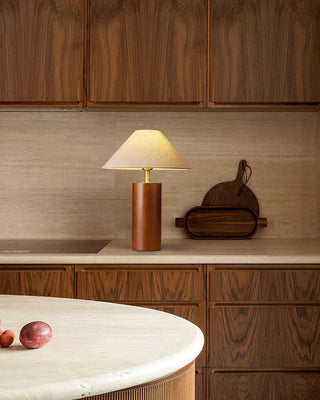 Starr Cylinder Wood Fabric Table Lamp
