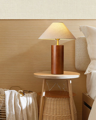 Starr Cylinder Wood Fabric Table Lamp