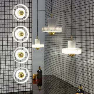 Kaelin Marble & Brass Pendant Light