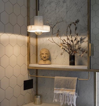 Kaelin Marble & Brass Pendant Light