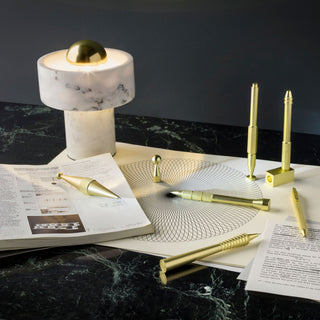Hank Stone White Marble Orb Table Lamp