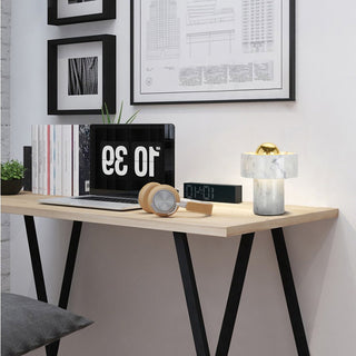 Hank Stone White Marble Orb Table Lamp