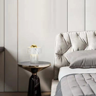 Hank Stone White Marble Orb Table Lamp