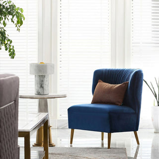 Hank Stone White Marble Orb Table Lamp