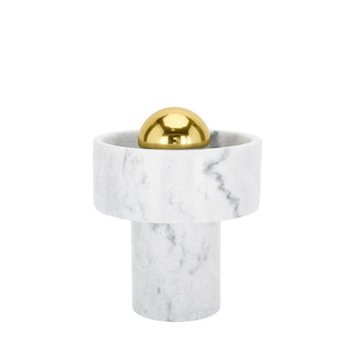 Hank Stone White Marble Orb Table Lamp