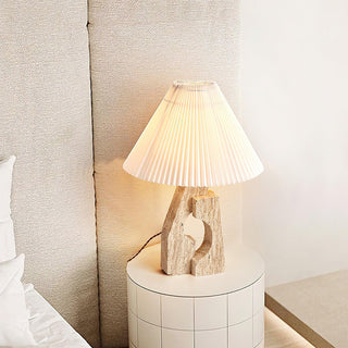 Stone Pillar Contemporary Travertine Table Light