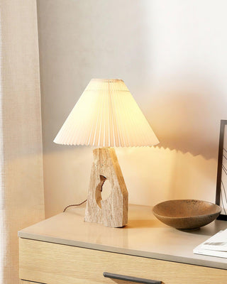 Stone Pillar Contemporary Travertine Table Light