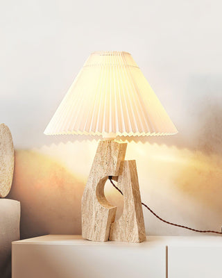 Stone Pillar Contemporary Travertine Table Light