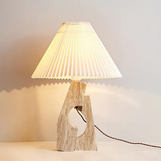 Stone Pillar Contemporary Travertine Table Light