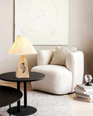 Stone Pillar Contemporary Travertine Table Light