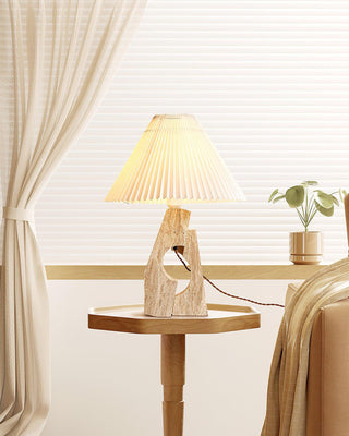 Stone Pillar Contemporary Travertine Table Light