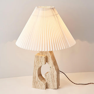 Stone Pillar Contemporary Travertine Table Light
