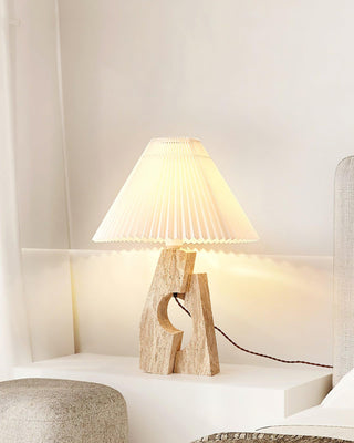 Stone Pillar Contemporary Travertine Table Light