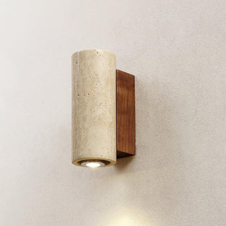 Stone Wood Minimalist Travertine Wall Light