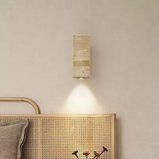 Stone Wood Minimalist Travertine Wall Light