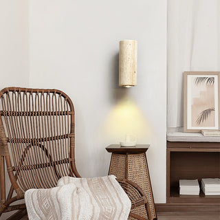Stone Wood Minimalist Travertine Wall Light