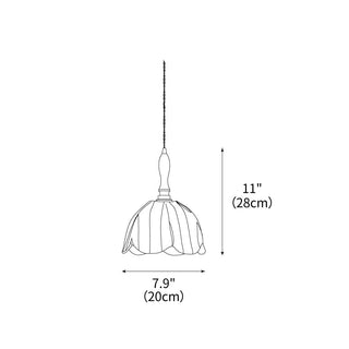 Stripe Tulip Art Deco Cloth Pendant Light