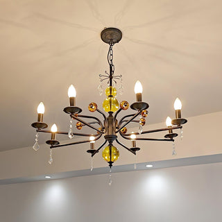 Sunburst Farmhouse Iron Chandelier