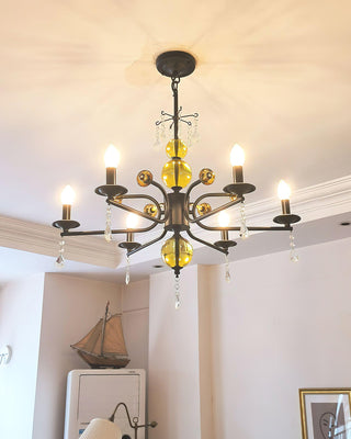 Sunburst Farmhouse Iron Chandelier