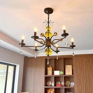 Sunburst Farmhouse Iron Chandelier