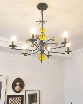 Sunburst Farmhouse Iron Chandelier