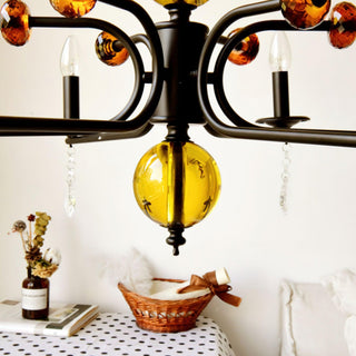Sunburst Farmhouse Iron Chandelier