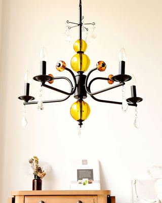 Sunburst Farmhouse Iron Chandelier