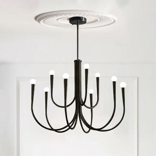 Swoop Arm Mid-Century Modern Metal Chandelier