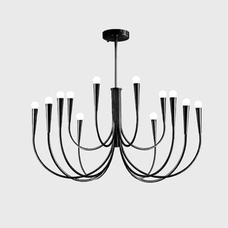 Swoop Arm Mid-Century Modern Metal Chandelier