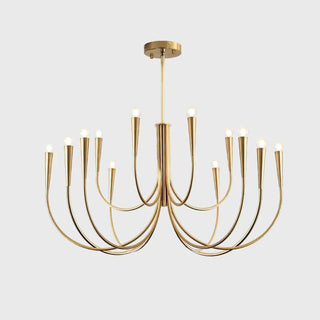 Swoop Arm Mid-Century Modern Metal Chandelier