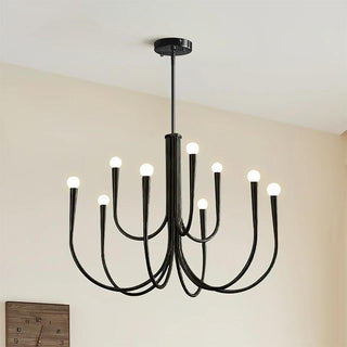 Swoop Arm Mid-Century Modern Metal Chandelier