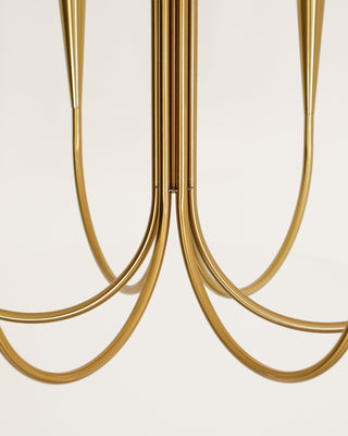 Swoop Arm Mid-Century Modern Metal Chandelier