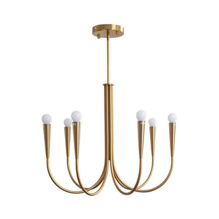 Swoop Arm Mid-Century Modern Metal Chandelier