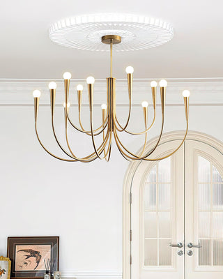 Swoop Arm Mid-Century Modern Metal Chandelier