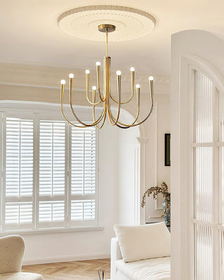 Swoop Arm Mid-Century Modern Metal Chandelier