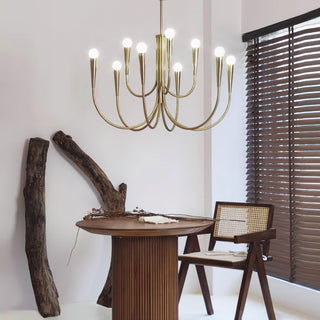 Swoop Arm Mid-Century Modern Metal Chandelier