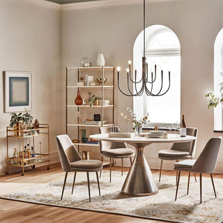 Swoop Arm Mid-Century Modern Metal Chandelier