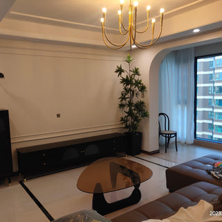 Swoop Arm Mid-Century Modern Metal Chandelier