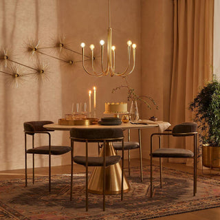 Swoop Arm Mid-Century Modern Metal Chandelier