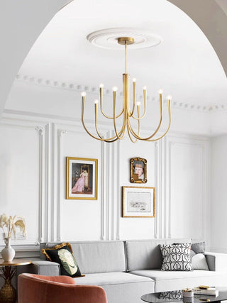 Swoop Arm Mid-Century Modern Metal Chandelier