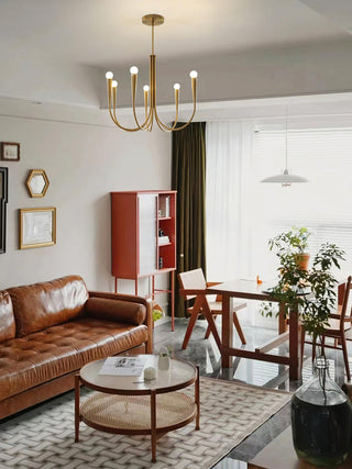 Swoop Arm Mid-Century Modern Metal Chandelier