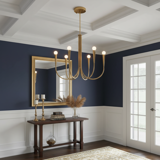 Swoop Arm Mid-Century Modern Metal Chandelier