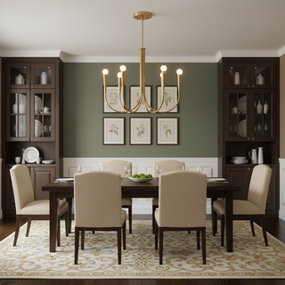 Swoop Arm Mid-Century Modern Metal Chandelier